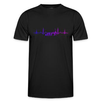 Men's Paddle Tennis Paddle Tennis Paddle Racket - Men's Functional T-Shirt - black - Front - AI Model Male 178 dark (178cm)