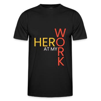 Held bei meiner Arbeit - Männer Funktions-T-Shirt - Schwarz - Vorne - AI Model Male 178 dark (178cm)