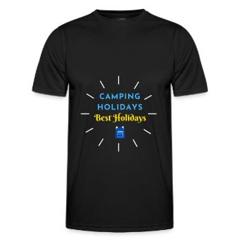 Campingferien Beste Ferien - Männer Funktions-T-Shirt - Schwarz - Vorne - AI Model Male 178 dark (178cm)