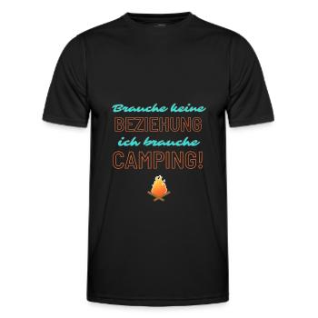 keine Beziehung - Camping! - Männer Funktions-T-Shirt - Schwarz - Vorne - AI Model Male 178 dark (178cm)