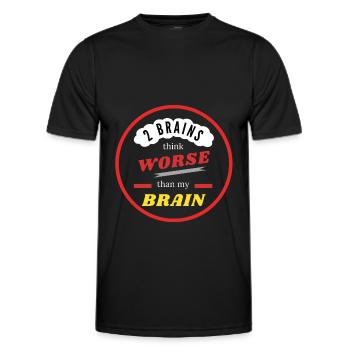 2 Les cerveaux pensent pire que - T-shirt sport Homme - noir - Devant - AI Model Male 178 dark (178cm)
