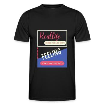 2 secondes à 100 km/h - T-shirt sport Homme - noir - Devant - AI Model Male 178 dark (178cm)