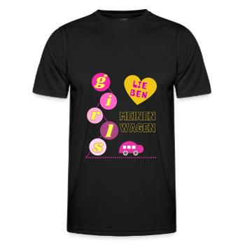 Girls lieben meinen Wagen - Männer Funktions-T-Shirt - Schwarz - Vorne - AI Model Male 178 dark (178cm)