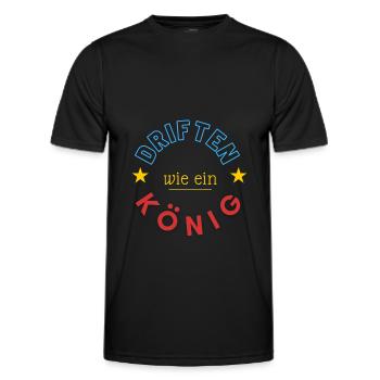 driften wie ein König - Männer Funktions-T-Shirt - Schwarz - Vorne - AI Model Male 178 dark (178cm)