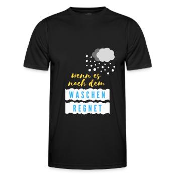wenn es nach dem Waschen - Männer Funktions-T-Shirt - Schwarz - Vorne - AI Model Male 178 dark (178cm)
