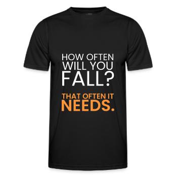 How often should you fail? - Men's Functional T-Shirt - black - Front - AI Model Male 178 dark (178cm)