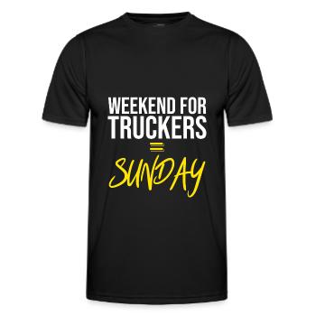 Weekend for truckers: Sunday - Men's Functional T-Shirt - black - Front - AI Model Male 178 dark (178cm)