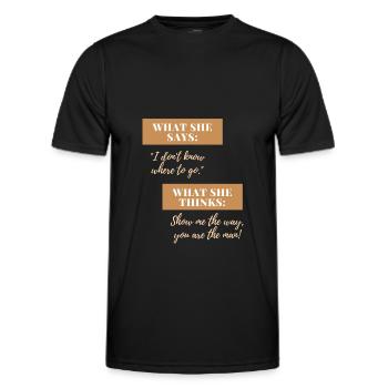 Zeig mir den Weg, Mann! - Männer Funktions-T-Shirt - Schwarz - Vorne - AI Model Male 178 dark (178cm)