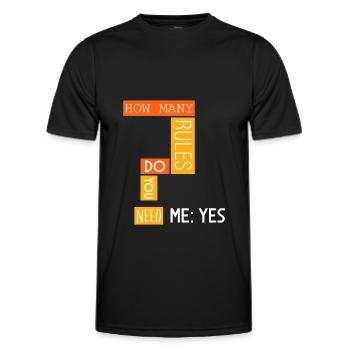 Combien de règles? - T-shirt sport Homme - noir - Devant - AI Model Male 178 dark (178cm)