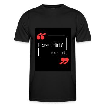 Wie flirte ich? - Männer Funktions-T-Shirt - Schwarz - Vorne - AI Model Male 178 dark (178cm)