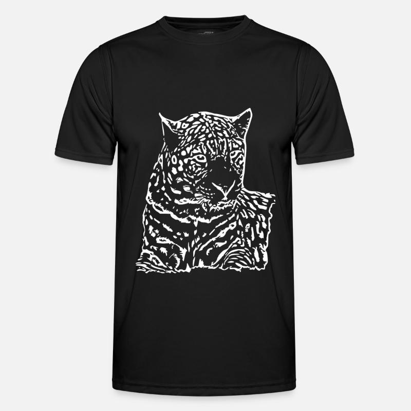 leopard weiß - Männer Funktions-T-Shirt - Schwarz