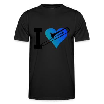 Blaskapelle Blechblasinstrument Tenorposaune - Männer Funktions-T-Shirt - Schwarz - Vorne - AI Model Male 178 dark (178cm)