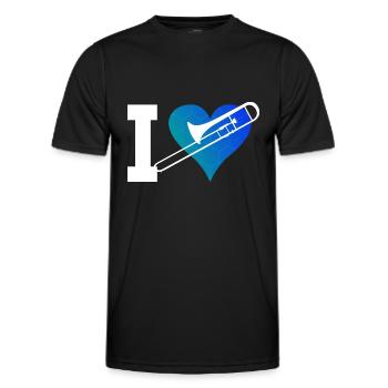 Tenor Trombone Trombone Brass Band Brass Instrument - Men's Functional T-Shirt - black - Front - AI Model Male 178 dark (178cm)