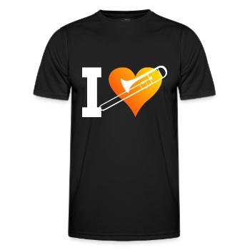 Posaunistin Herren Tenorposaune Blaskapelle - Männer Funktions-T-Shirt - Schwarz - Vorne - AI Model Male 178 dark (178cm)