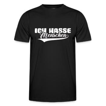 lifetime antisozial meme ich hasse menschen - Männer Funktions-T-Shirt - Schwarz - Vorne - AI Model Male 178 dark (178cm)