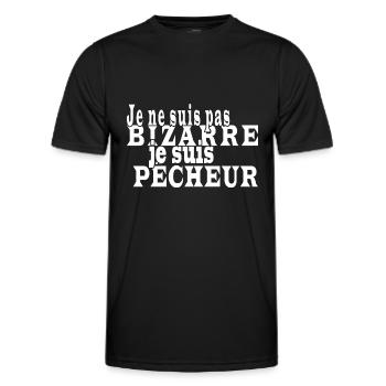 Je ne suis pas bizarre je suis un pêcheur - T-shirt sport Homme - noir - Devant - AI Model Male 178 dark (178cm)