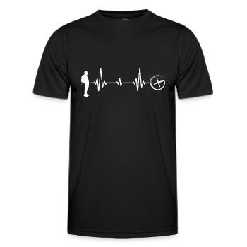 geocache geocaching schnitzeljagd - Männer Funktions-T-Shirt - Schwarz - Vorne - AI Model Male 178 dark (178cm)