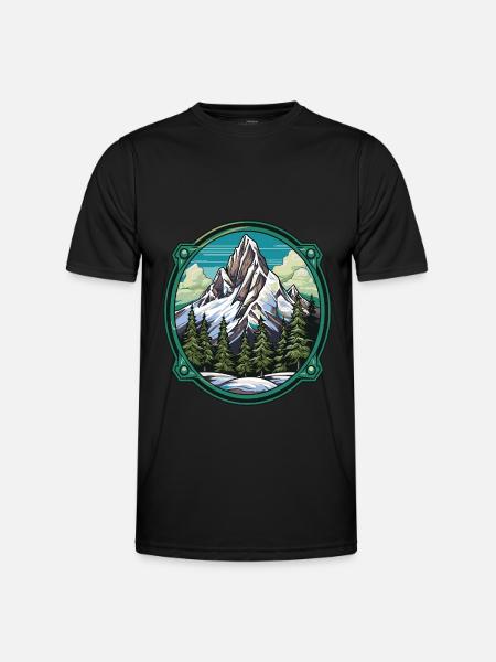 Mountains Winter Nature - Men's Functional T-Shirt - black
