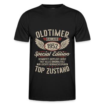 Oldtimer Baujahr 1952 Jahrgang Geburtstag Geschenk - Männer Funktions-T-Shirt - Schwarz - Vorne - AI Model Male 178 dark (178cm)