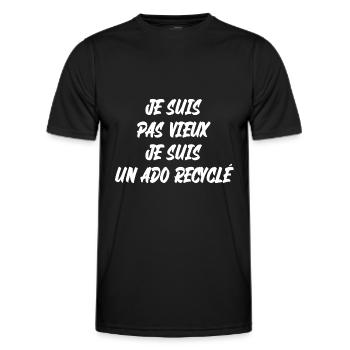 je suis pas vieux - T-shirt sport Homme - noir - Devant - AI Model Male 178 dark (178cm)