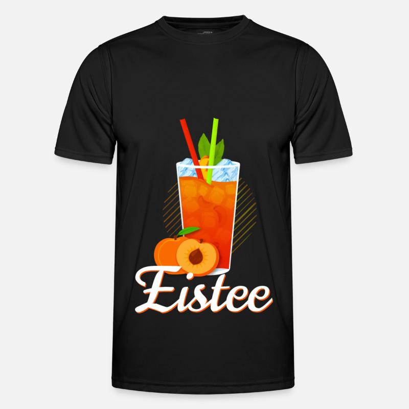 Eistee Pfirsich Design Tee - Männer Funktions-T-Shirt - Schwarz