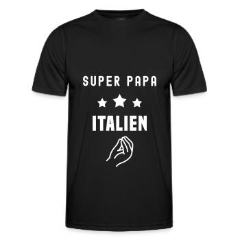 super papa italien humour père Italie - T-shirt sport Homme - noir - Devant - AI Model Male 178 dark (178cm)