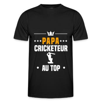 papa cricketeur au top cadeau papa cricket - T-shirt sport Homme - noir - Devant - AI Model Male 178 dark (178cm)