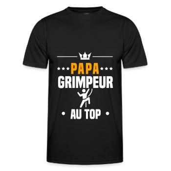 papa grimpeur au top cadeau papa escalade - T-shirt sport Homme - noir - Devant - AI Model Male 178 dark (178cm)