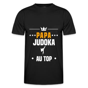 papa judoka au top cadeau papa judo - T-shirt sport Homme - noir - Devant - AI Model Male 178 dark (178cm)