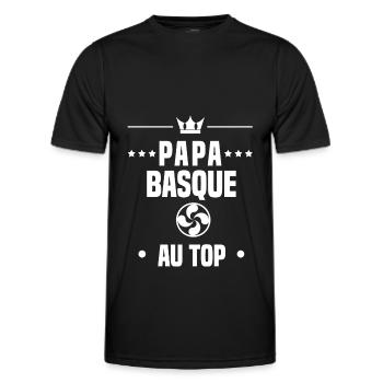 papa basque au top lauburu croix papa pays basque - T-shirt sport Homme - noir - Devant - AI Model Male 178 dark (178cm)