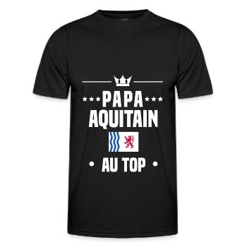 papa aquitain homme au top papa aquitaine - T-shirt sport Homme - noir - Devant - AI Model Male 178 dark (178cm)