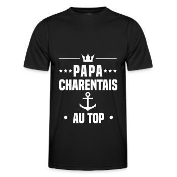 papa charentais ancre bateau au top papa charente - T-shirt sport Homme - noir - Devant - AI Model Male 178 dark (178cm)