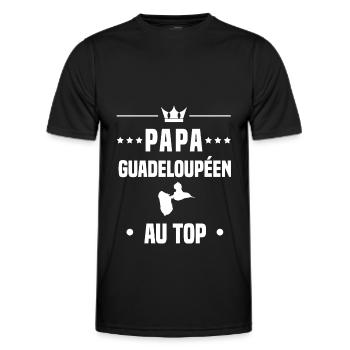 papa guadeloupéen homme au top papa guadeloupe - T-shirt sport Homme - noir - Devant - AI Model Male 178 dark (178cm)
