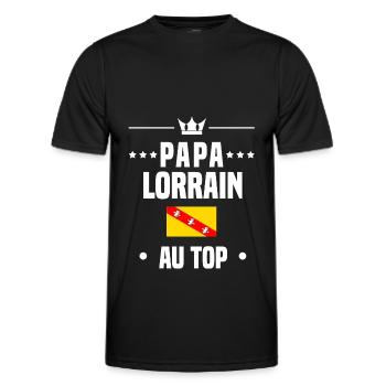 papa lorrain homme drapeau au top papa lorraine - T-shirt sport Homme - noir - Devant - AI Model Male 178 dark (178cm)