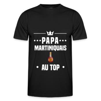 papa martiniquais rhum au top papa martinique - T-shirt sport Homme - noir - Devant - AI Model Male 178 dark (178cm)