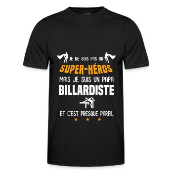 papa billardiste super héros père billard - T-shirt sport Homme - noir - Devant - AI Model Male 178 dark (178cm)