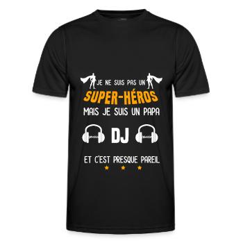 papa DJ super héros papa dj - T-shirt sport Homme - noir - Devant - AI Model Male 178 dark (178cm)