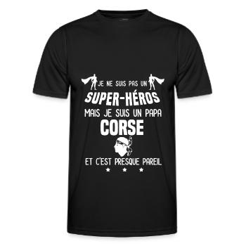papa corse super héros papa corse - T-shirt sport Homme - noir - Devant - AI Model Male 178 dark (178cm)