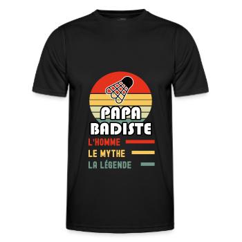 papa badiste homme mythe légende vintage badminton - T-shirt sport Homme - noir - Devant - AI Model Male 178 dark (178cm)