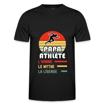 papa athlète homme mythe légende athlètisme - T-shirt sport Homme - noir - Devant - AI Model Male 178 dark (178cm)