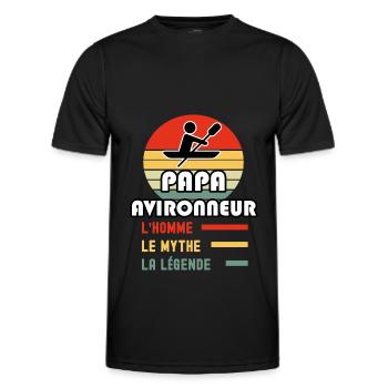 papa avironneur homme mythe légende vintage aviron - T-shirt sport Homme - noir - Devant - AI Model Male 178 dark (178cm)