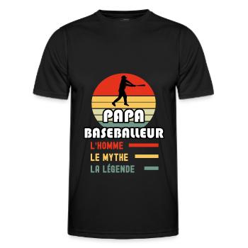 papa baseballeur homme mythe légende baseball - T-shirt sport Homme - noir - Devant - AI Model Male 178 dark (178cm)