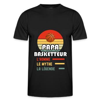 papa basketteur homme mythe légende basketball - T-shirt sport Homme - noir - Devant - AI Model Male 178 dark (178cm)
