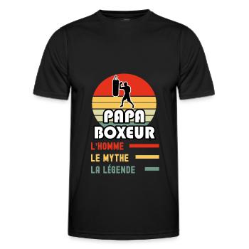 papa boxeur homme mythe légende vintage boxe - T-shirt sport Homme - noir - Devant - AI Model Male 178 dark (178cm)