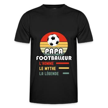 papa footballeur homme mythe légende football - T-shirt sport Homme - noir - Devant - AI Model Male 178 dark (178cm)