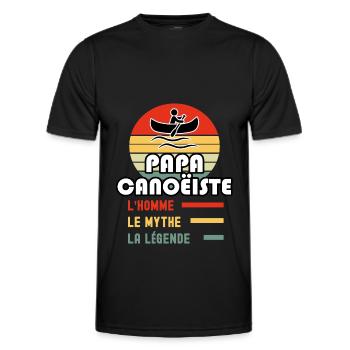 papa canoëiste homme mythe légende vintage canoë - T-shirt sport Homme - noir - Devant - AI Model Male 178 dark (178cm)