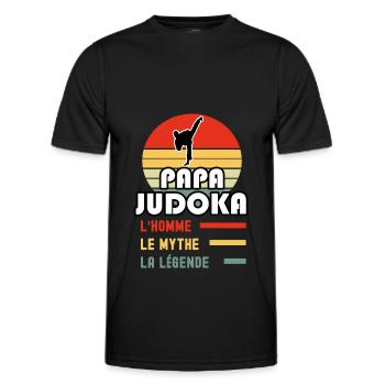 papa judoka homme mythe légende vintage judo - T-shirt sport Homme - noir - Devant - AI Model Male 178 dark (178cm)