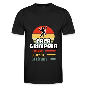 papa grimpeur homme mythe légende vintage escalade - T-shirt sport Homme - noir - Devant - AI Model Male 178 dark (178cm)