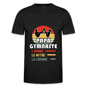 papa gymnaste homme mythe légende vintage gym - T-shirt sport Homme - noir - Devant - AI Model Male 178 dark (178cm)