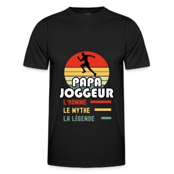 papa joggeur homme mythe légende vintage running - T-shirt sport Homme - noir - Devant - AI Model Male 178 dark (178cm)